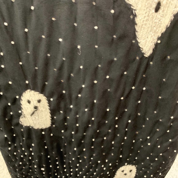 Halloween Spooky Ghost Beaded Black White Jack O Lantern Table Runner 16" x 72" - Picture 2 of 10